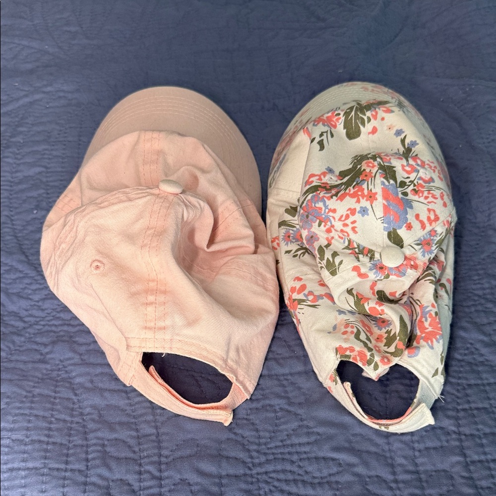 Kids Floral & Pink Baseball Caps - Pack of 2 - Picture 3 of 3